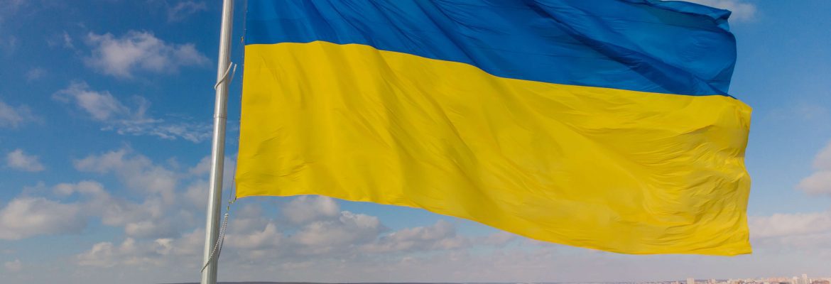 Ukrainian Flag In The Wind Blue Yellow Flag