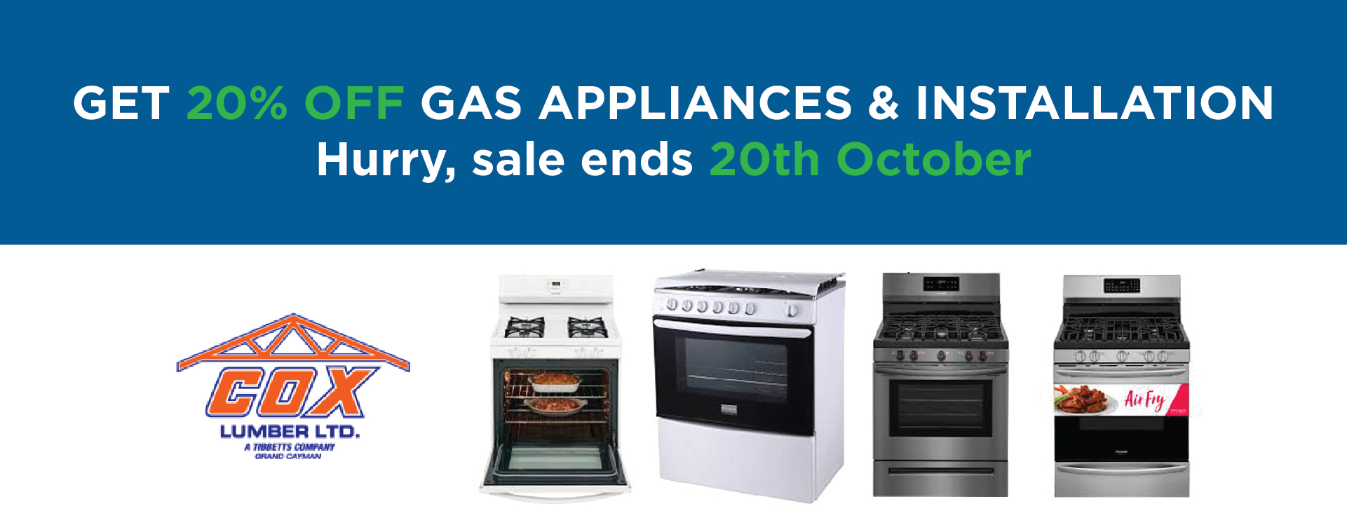 Clean Gas Cox Appliance Sale 20 Percent Off Oct 2022
